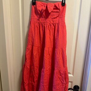 Univeral Thread Womens Strapless Coral Ruffle Dress Size M